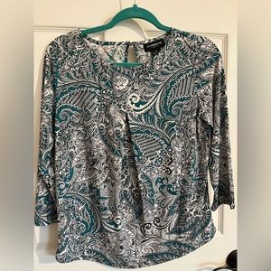 Liz Claiborne turquoise turquoise teal blouse